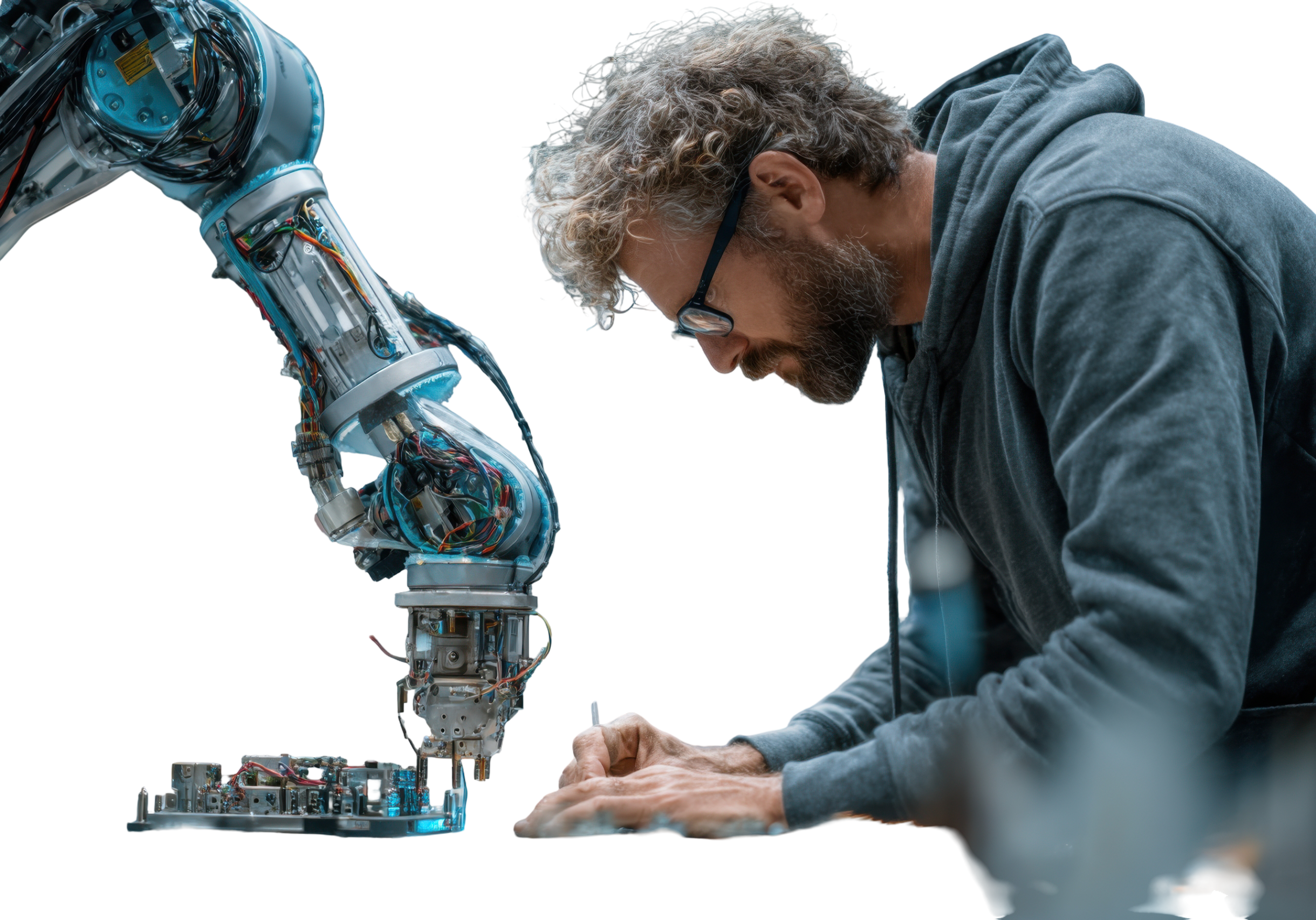 vecteezy a man working on a robot in an industrial area 68736680